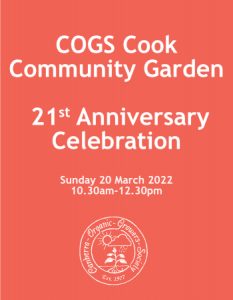 Cook Garden 21st Anniversary Celebration @ COGS Cook Community Garden