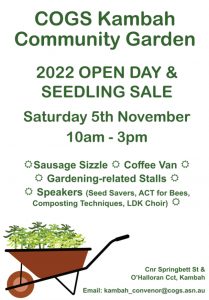 Kambah Garden Open Day and Seedling Sale @ COGS Kambah Community Garden
